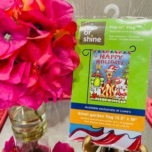 🆕Rain or Shine Happy Holidays Dog Flag-NWT